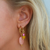 Pendientes de oro pastilla melocotón